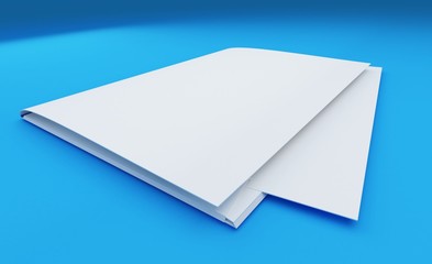 3D Illustration of Brochure Template on color background