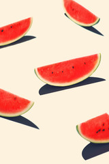 Sliced ripe watermelon isolated on white background