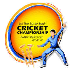 Fototapeta premium Player fielding in cricket championship sports