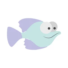 Fotobehang light colours silhouette of small fish with big eyes vector illustration © grgroup
