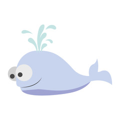 light colours silhouette of whale and water jet vector illustration