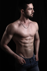 Fototapeta premium Sexy male posing shirtless