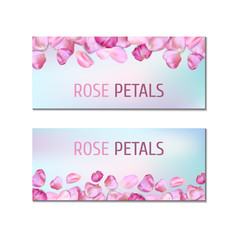 Banners with rose petals