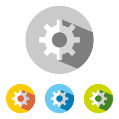 Collection of four colorful gears vector flat icon