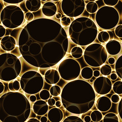 Dark seamless background with dark circle with gold glow