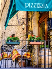 Zelfklevend Fotobehang sidewalk restaurant © fottoo
