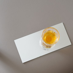 Alcoholic chupito, from above