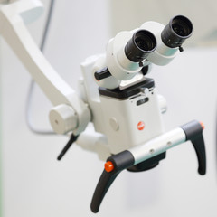 Professional microscope close up