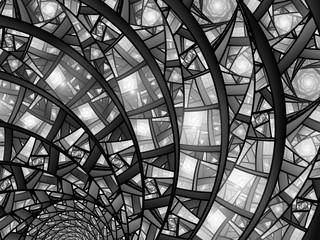 Stained-glass intensity map, black and white
