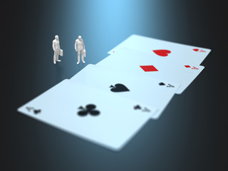 Business figures watching Ace's fore card