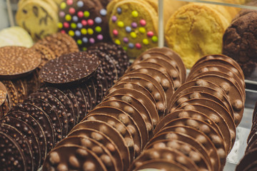 Varity of chocolates at a market stall