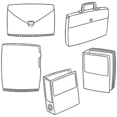 vector set of folder