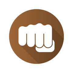 Punch flat design long shadow icon