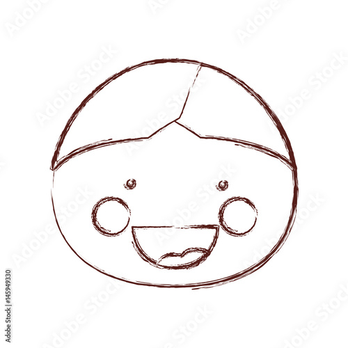 Blurred Contour Smile Expression Cartoon Front Face Guy With