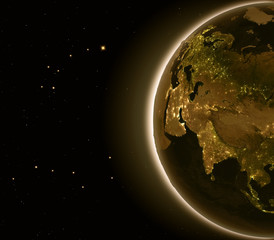 Central Asia at night