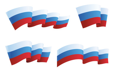 Russia flag collection. Vector illustration