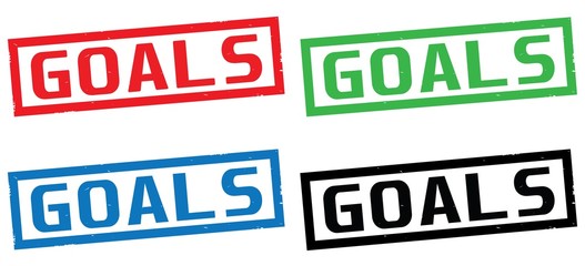 GOALS text, on rectangle border stamp sign.