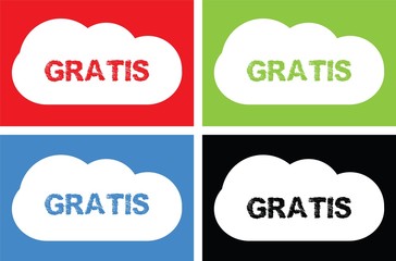 GRATIS text, on cloud bubble sign.