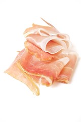 Bacon slices isolated