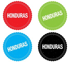 HONDURAS text, on round wavy border stamp badge.