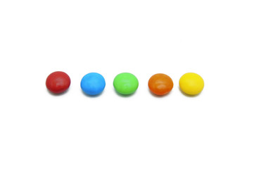 colourful candy over white background