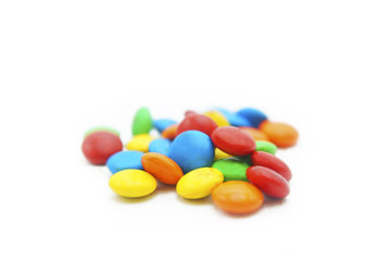 colourful candy over white background