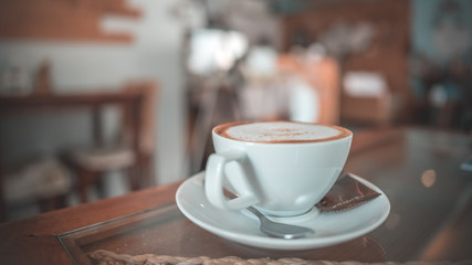 Hot cappuccino coffee