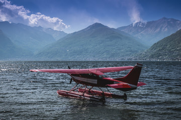 Seaplane on the lake
