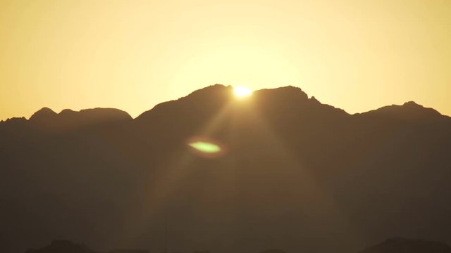 Desert mountains sun set