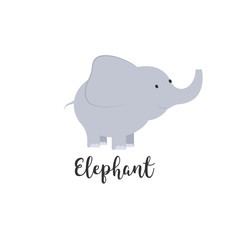 Cute cartoon baby elephant. Adorable elephant illustrations for greeting cards and baby shower invitation design.