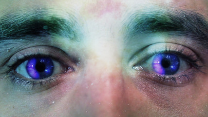 Space eyes and pupils abstract flight into space