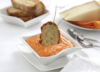 Spicy dip sauce made with tomato and cheese.