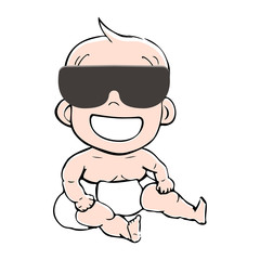 Cool baby in sunglasses