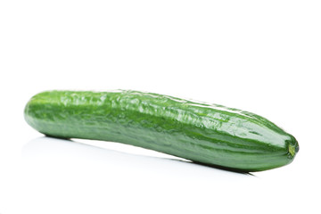 Green long cucumber isolated