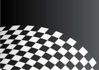 Checkered curve on black design race background vector illustration.