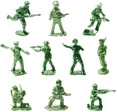 Toy Soldier Pop Art Vector Green