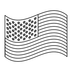 black silhouette of waving flag of the united states vector illustration