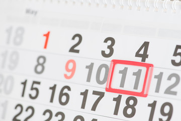 Obraz premium Calendar 11 May