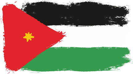 Jordan Flag Vector Hand Painted with Rounded Brush