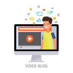 Concept of video blogging.