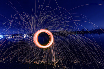 Circle to draw in the fireworks of light