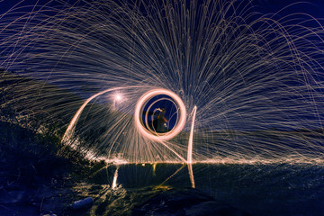 Circle to draw in the fireworks of light