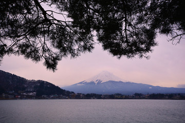 Reflection of Mt Fuji at lake Kawaguchiko