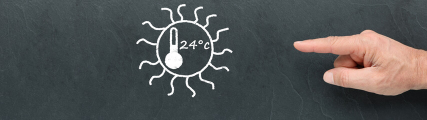 Obraz premium Température 24°c sur ardoise