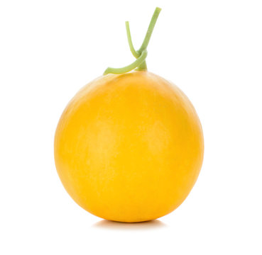 Yellow cantaloupe isolated on the white background