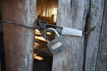 Lock on old vintage door
