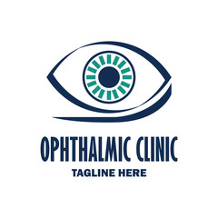 eye clinic / ophthalmic clinic / ophthalmology / optometrist icon with text space for your slogan / tagline, vector illustration