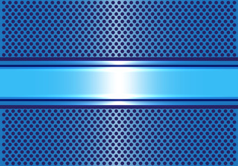 Abstract blue banner on circle mesh design luxury background vector illustration.