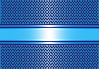 Abstract blue banner on circle mesh design luxury background vector illustration.