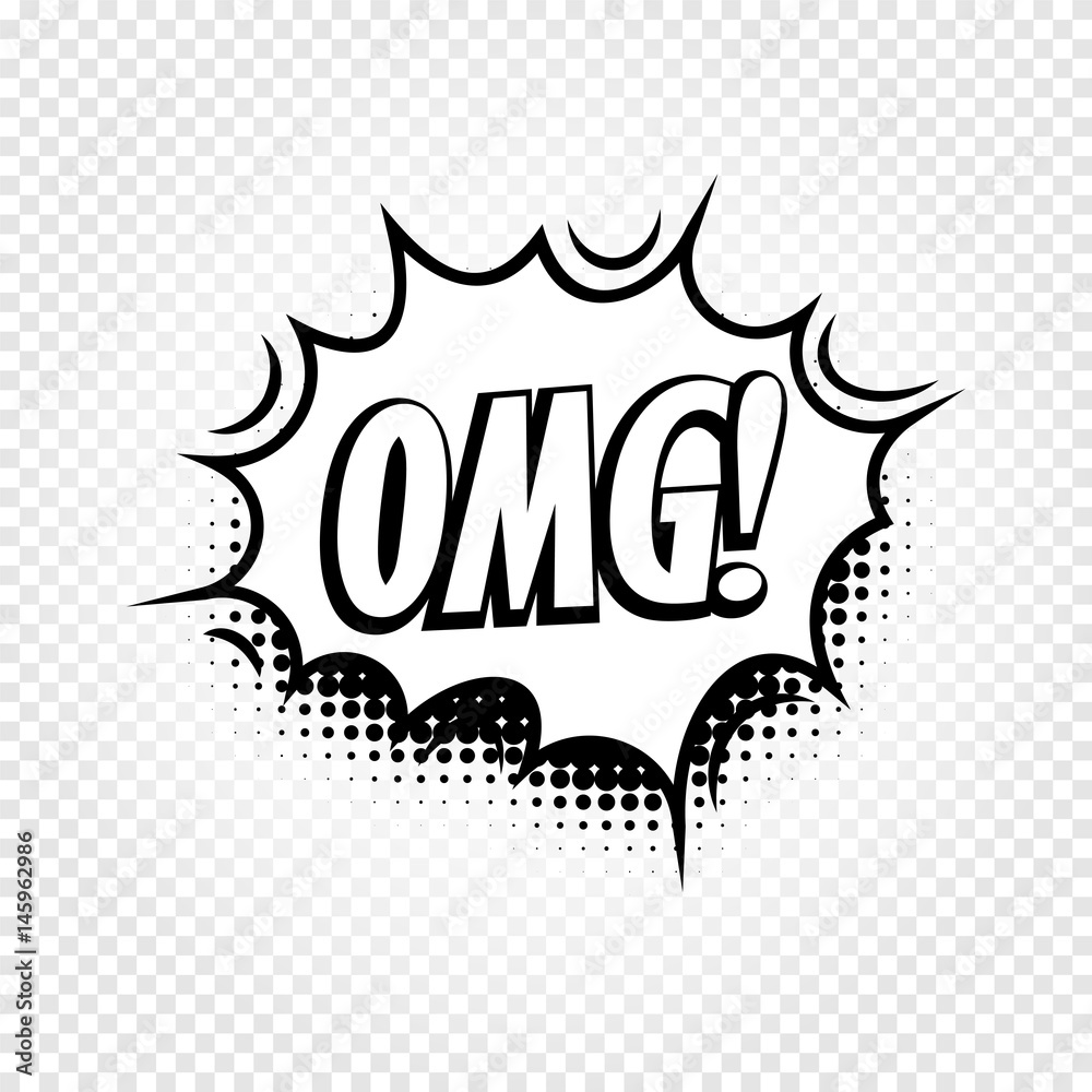 Poster isolated abstract black and white color comics speech balloon icon on checkered background, dialogue